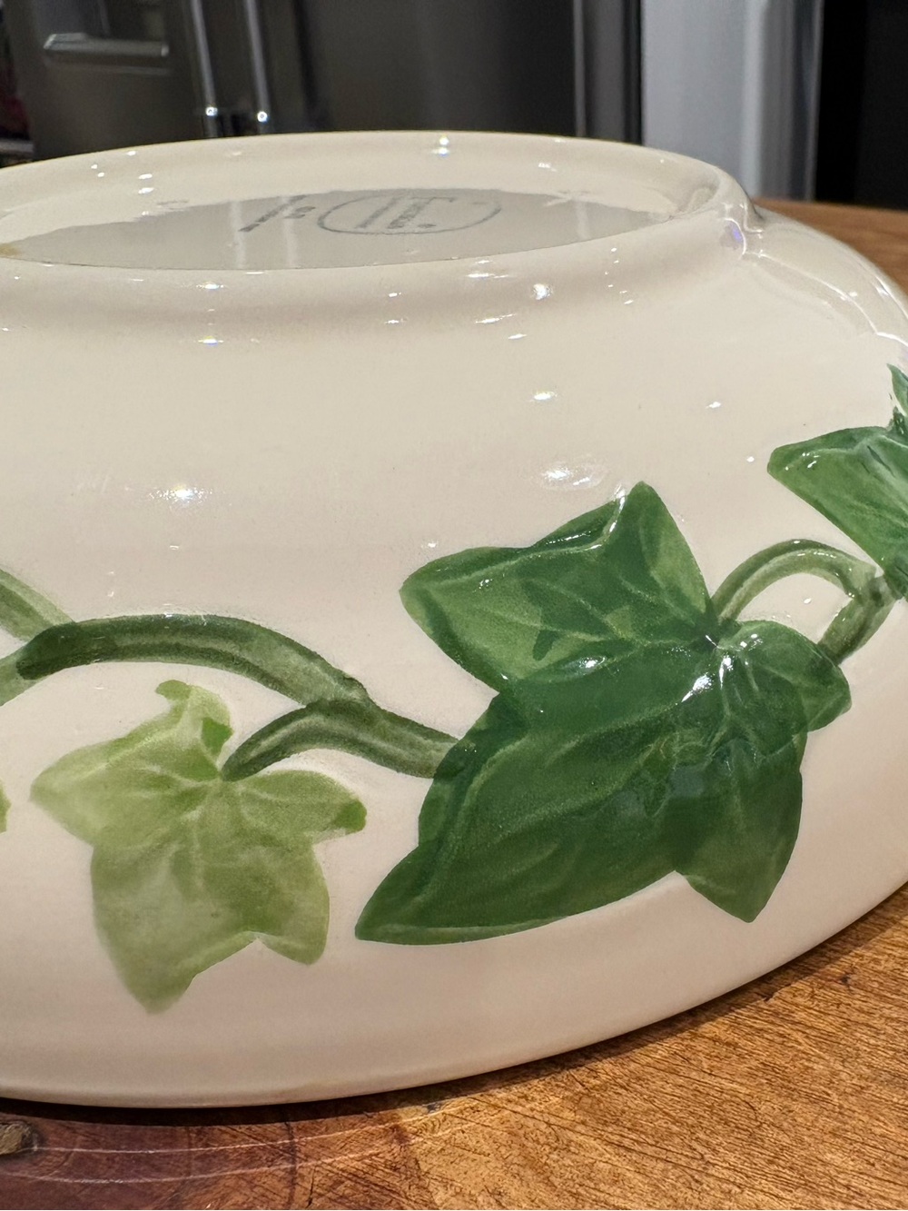 Vintage Franciscan Ivy Hard to Find Size Serving Bowl with Green Ivy Motif